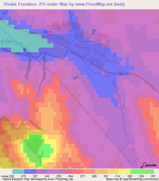 Vieska,Slovakia Elevation Map