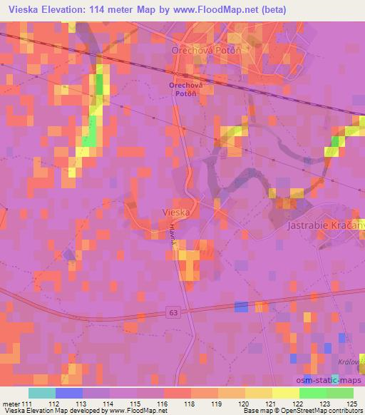 Vieska,Slovakia Elevation Map