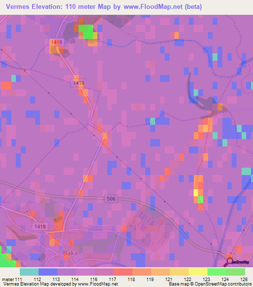 Vermes,Slovakia Elevation Map