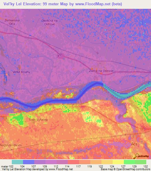 Vel'ky Lel,Slovakia Elevation Map