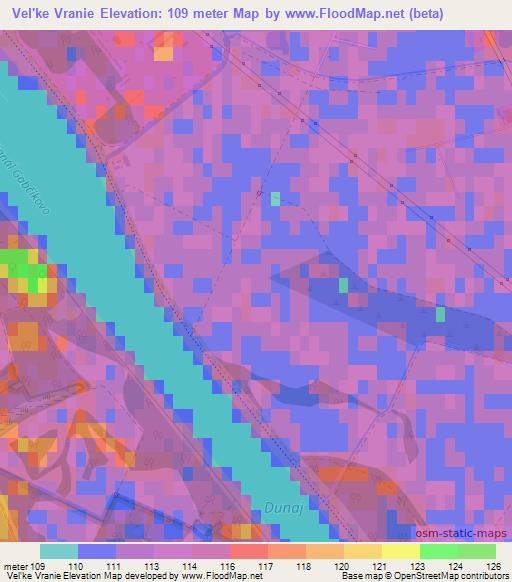 Vel'ke Vranie,Slovakia Elevation Map