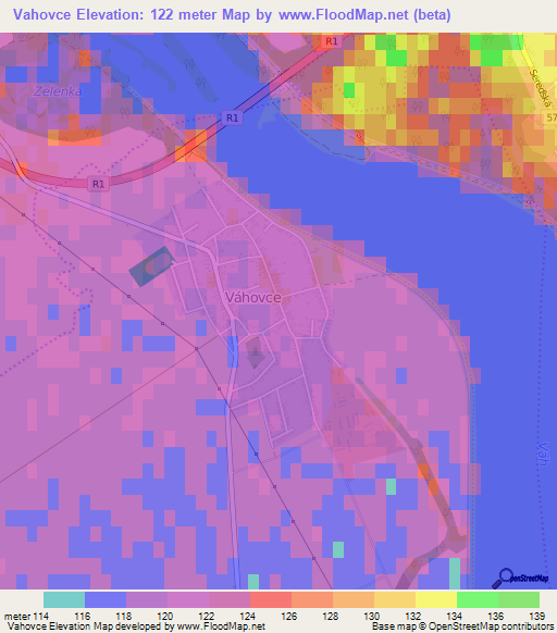 Vahovce,Slovakia Elevation Map