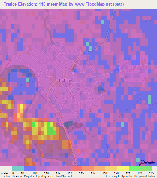 Trstice,Slovakia Elevation Map