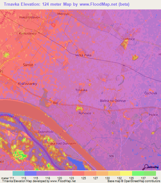 Trnavka,Slovakia Elevation Map