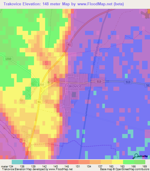 Trakovice,Slovakia Elevation Map