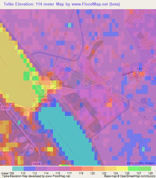 Telke,Slovakia Elevation Map