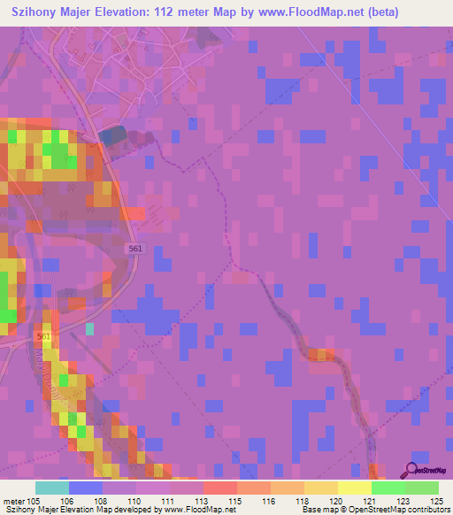 Szihony Majer,Slovakia Elevation Map