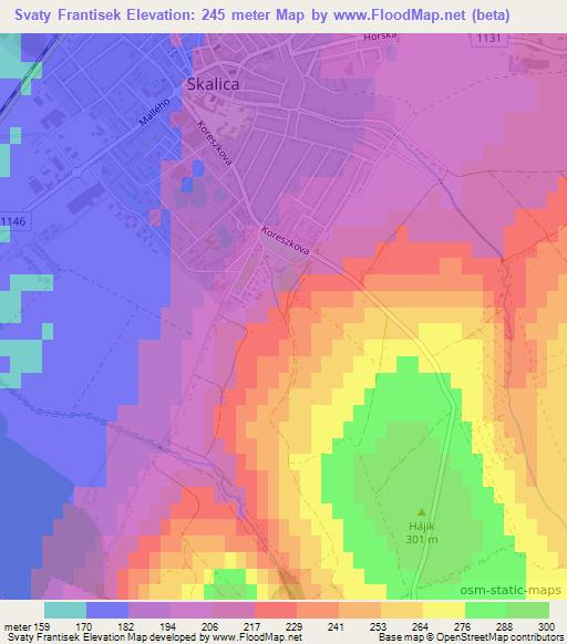 Svaty Frantisek,Slovakia Elevation Map