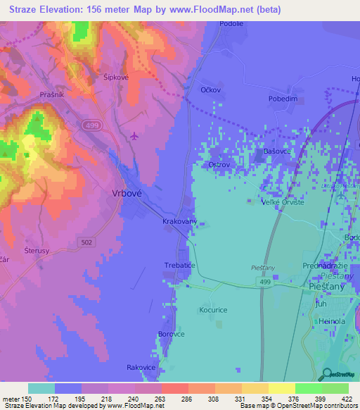 Straze,Slovakia Elevation Map
