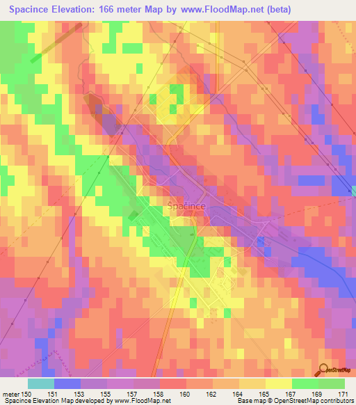 Spacince,Slovakia Elevation Map