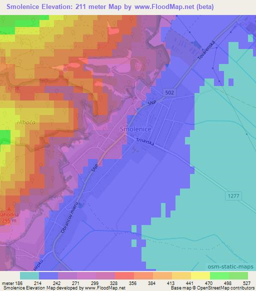 Smolenice,Slovakia Elevation Map