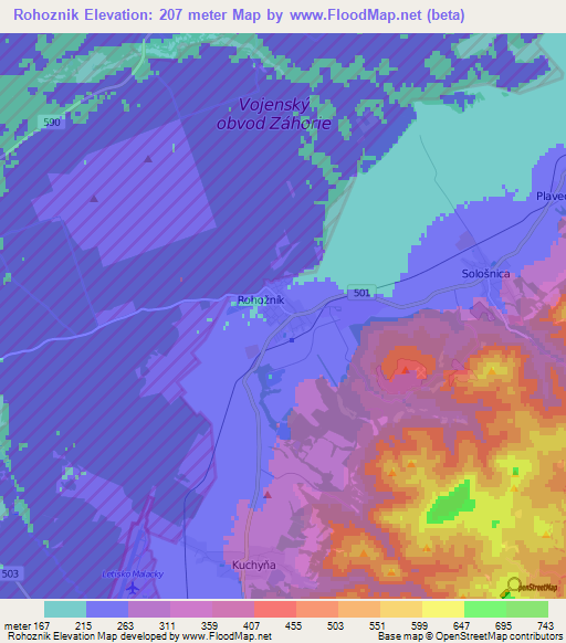 Rohoznik,Slovakia Elevation Map