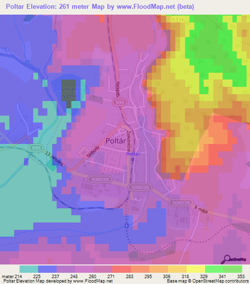 Poltar,Slovakia Elevation Map