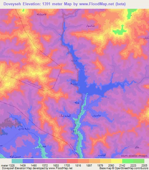 Doveyseh,Iran Elevation Map