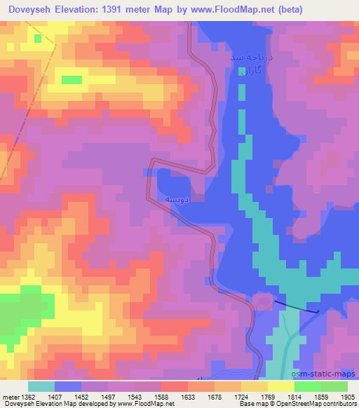 Doveyseh,Iran Elevation Map
