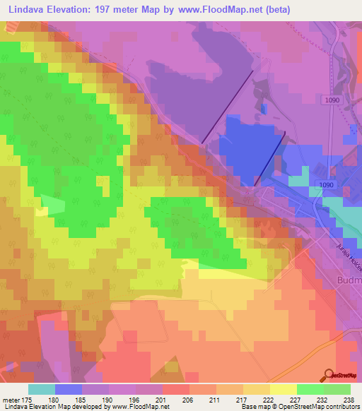 Lindava,Slovakia Elevation Map