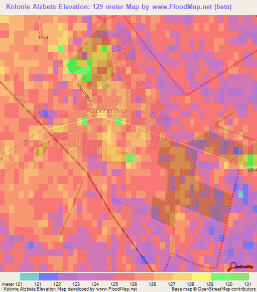 Kolonie Alzbeta,Slovakia Elevation Map
