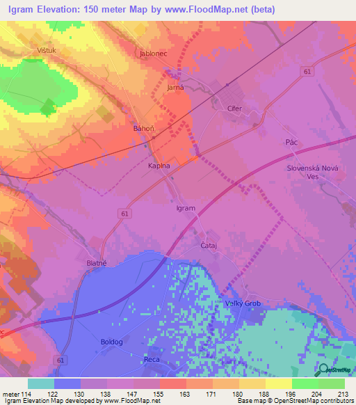 Igram,Slovakia Elevation Map
