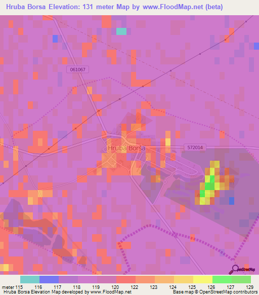 Hruba Borsa,Slovakia Elevation Map