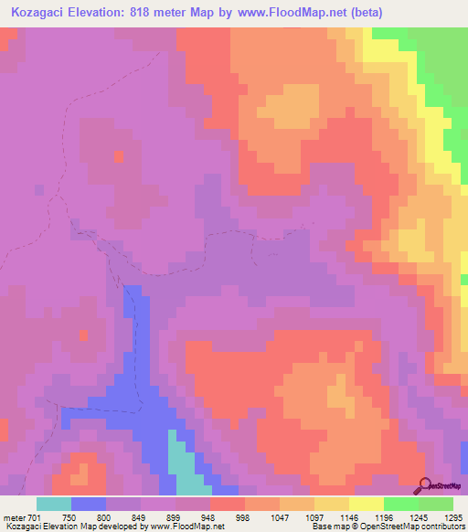Kozagaci,Turkey Elevation Map