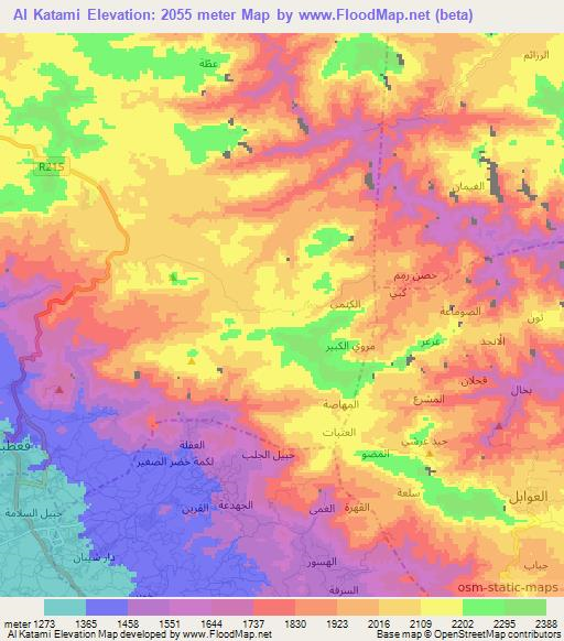 Al Katami,Yemen Elevation Map