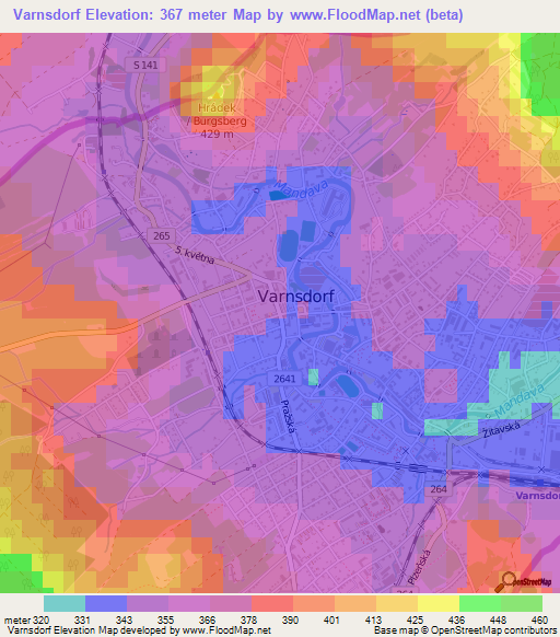 Varnsdorf,Czech Republic Elevation Map