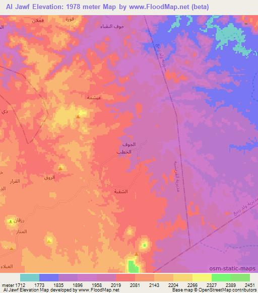 Al Jawf,Yemen Elevation Map