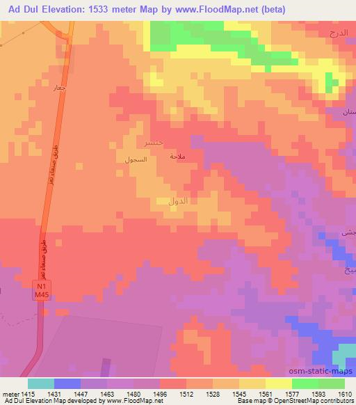 Ad Dul,Yemen Elevation Map