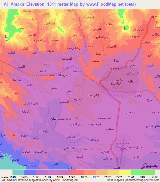 Al `Amakir,Yemen Elevation Map