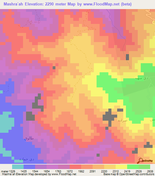 Mashra`ah,Yemen Elevation Map