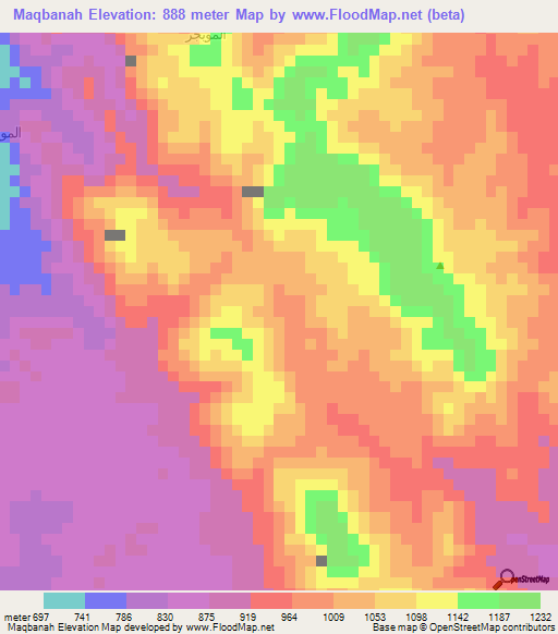 Maqbanah,Yemen Elevation Map