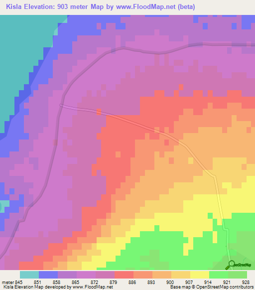 Kisla,Turkey Elevation Map