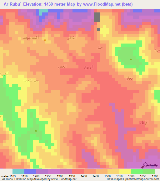 Ar Rubu`,Yemen Elevation Map