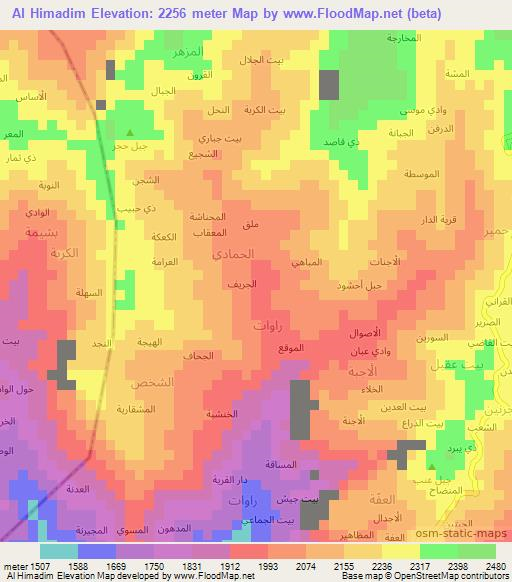 Al Himadim,Yemen Elevation Map