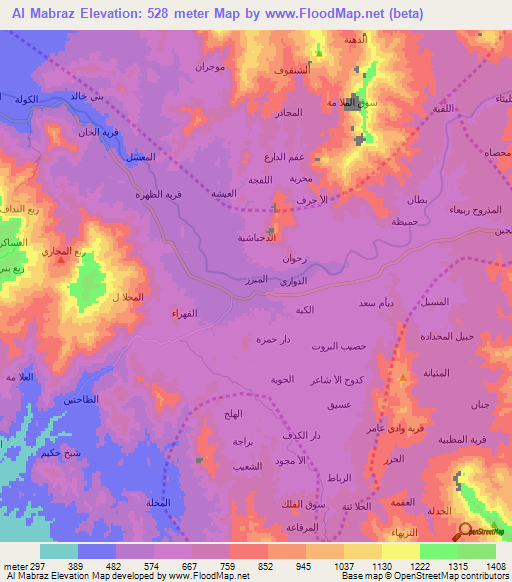 Al Mabraz,Yemen Elevation Map