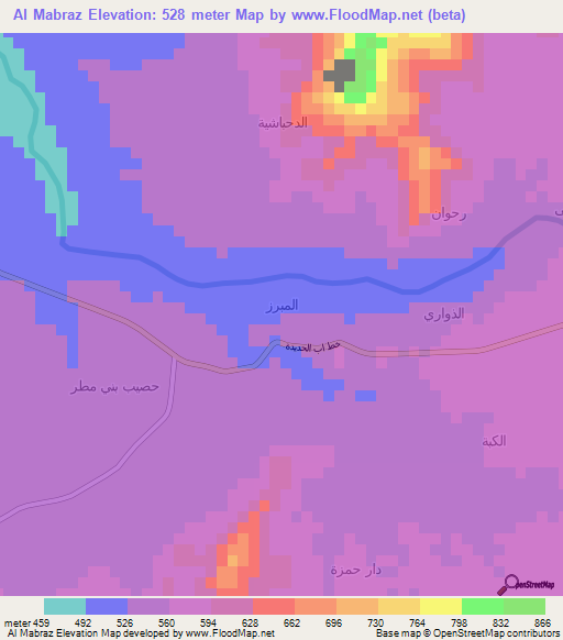 Al Mabraz,Yemen Elevation Map