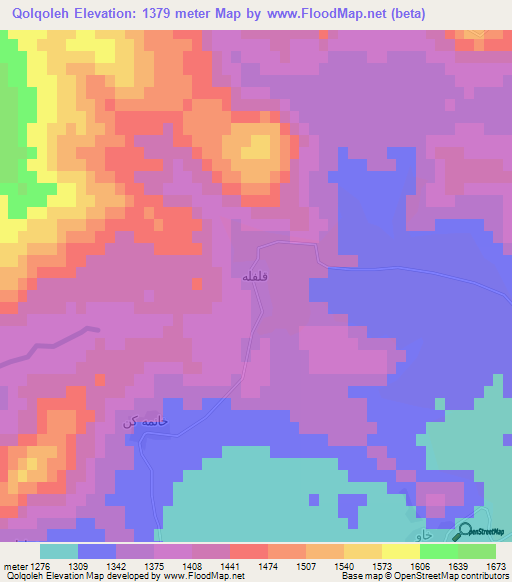 Qolqoleh,Iran Elevation Map