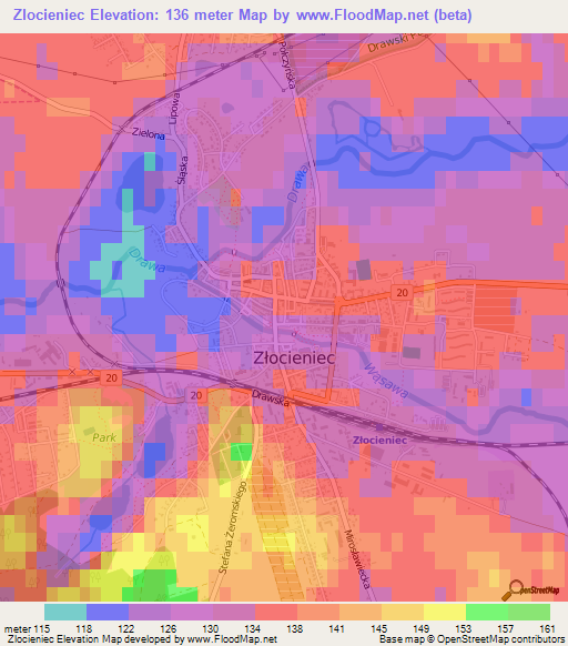 Zlocieniec,Poland Elevation Map
