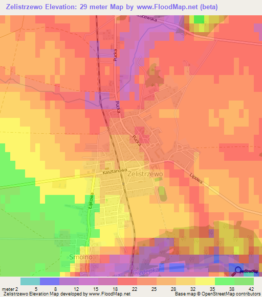 Zelistrzewo,Poland Elevation Map