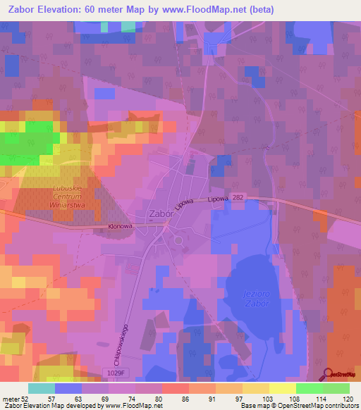 Zabor,Poland Elevation Map