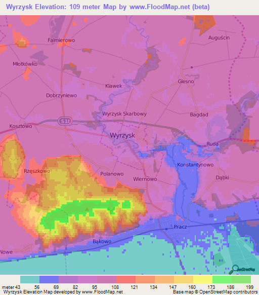 Wyrzysk,Poland Elevation Map