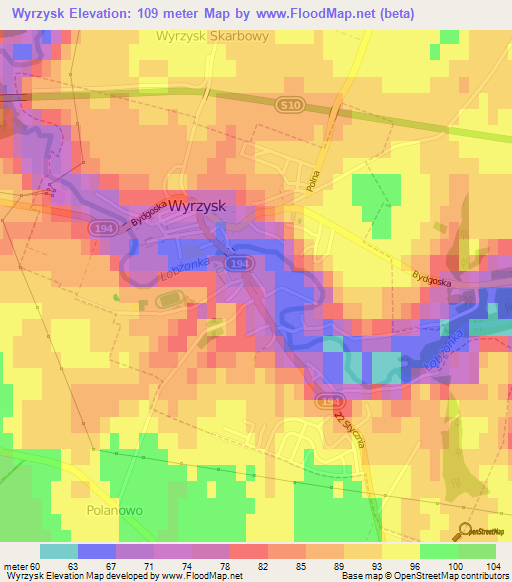 Wyrzysk,Poland Elevation Map