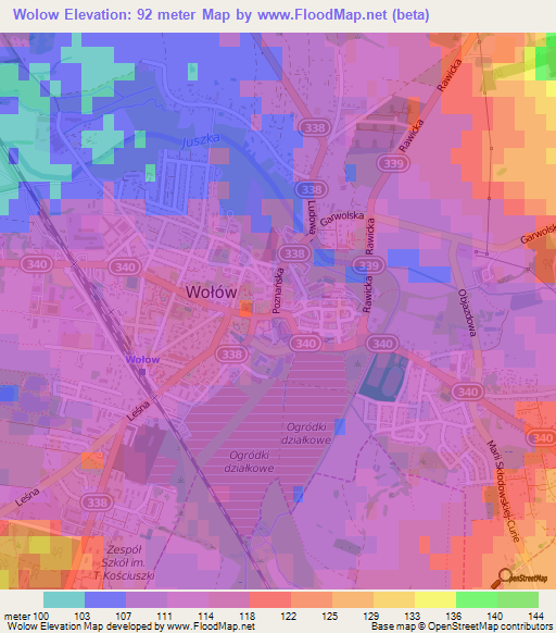 Wolow,Poland Elevation Map