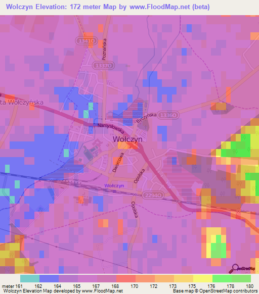 Wolczyn,Poland Elevation Map