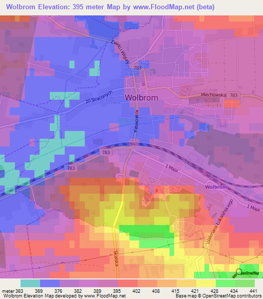 Wolbrom,Poland Elevation Map