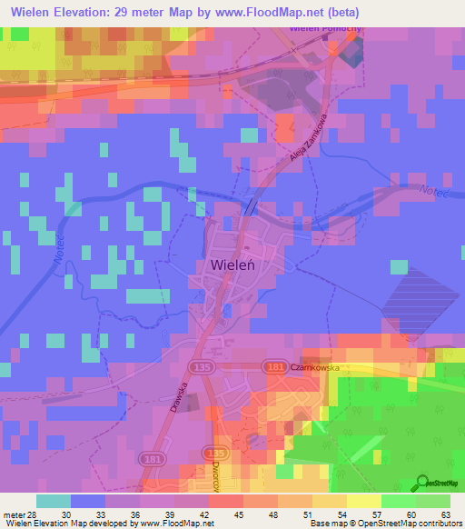 Wielen,Poland Elevation Map