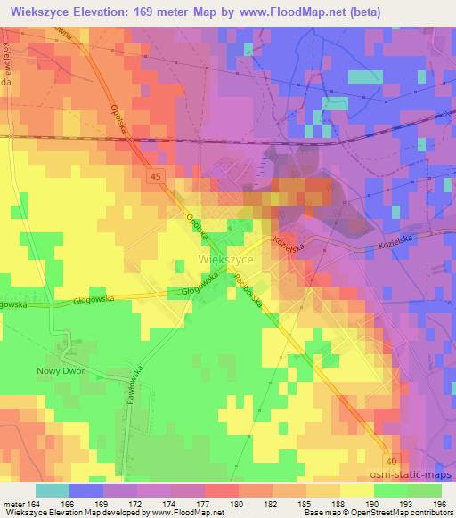 Wiekszyce,Poland Elevation Map
