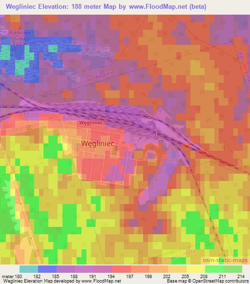 Wegliniec,Poland Elevation Map