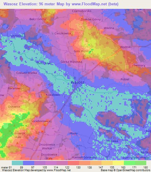Wasosz,Poland Elevation Map