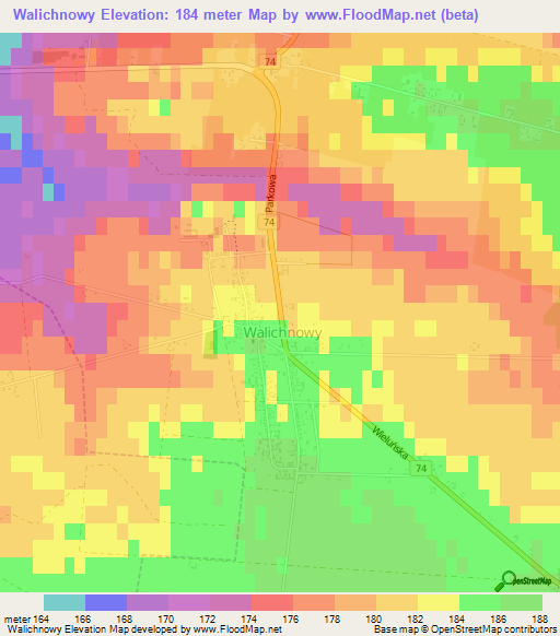 Walichnowy,Poland Elevation Map